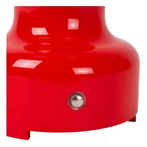 Lucide JASON - Oplaadbare Tafellamp - Accu/Batterij - Ø 12 cm - LED 3 StepDim - 1x2W 3000K - Rood - detail 5